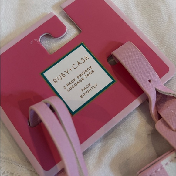 Pink and Green Palm Tree Luggage Tags - Picture 3 of 5